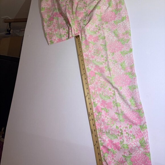 VINTAGE The Lilly Sportswear Division Lilly Pulitzer Trouser Pants Pink Green S - Picture 10 of 16